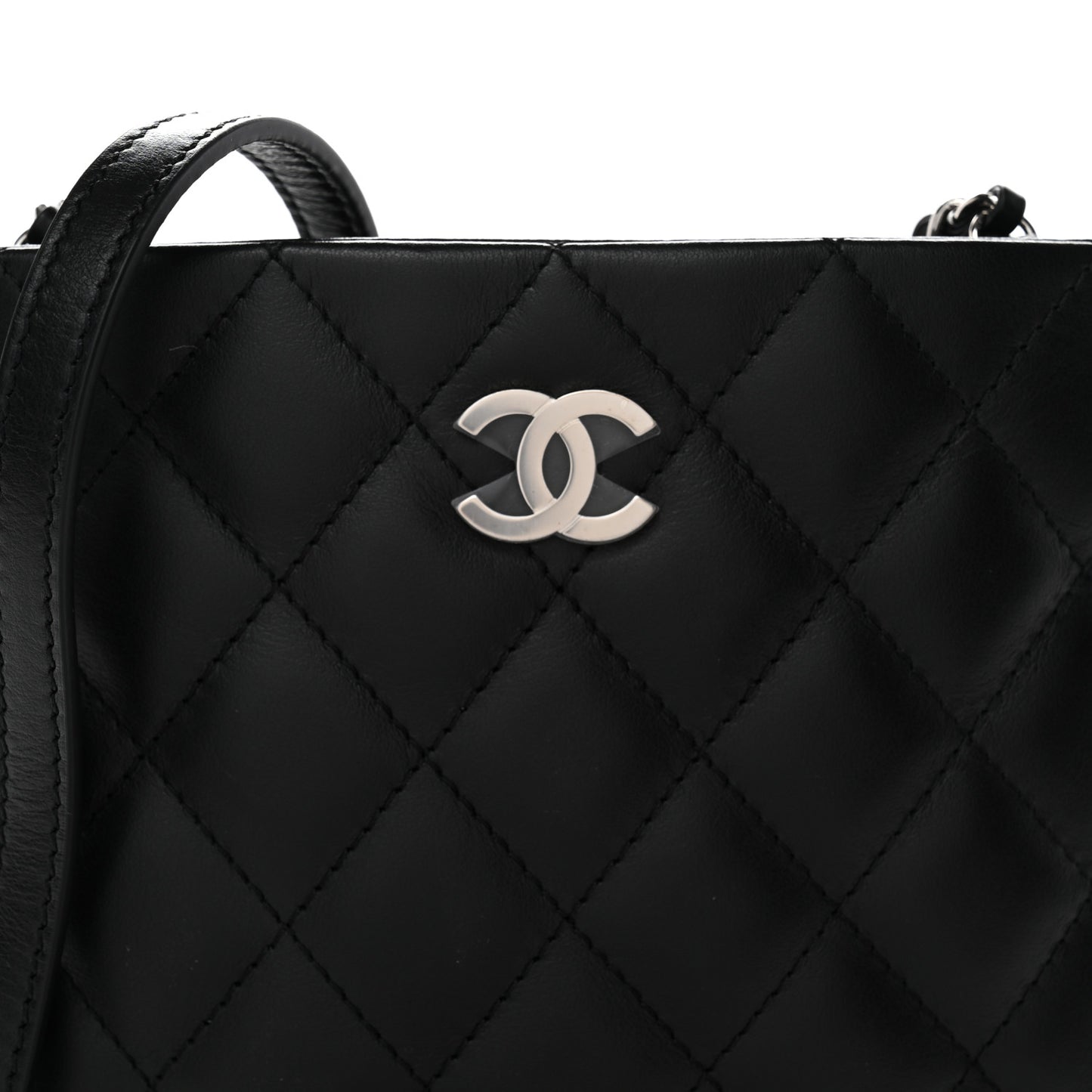 Lambskin Quilted Crossbody Bag Black