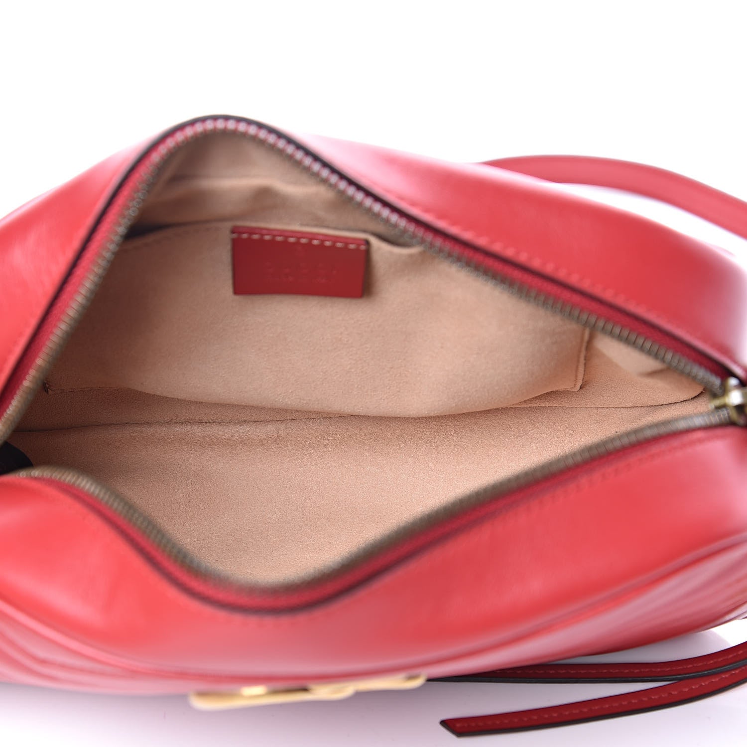 Gucci Calfskin Matelasse Small GG Marmont Chain Shoulder Bag Hibiscus Red 5 of 10