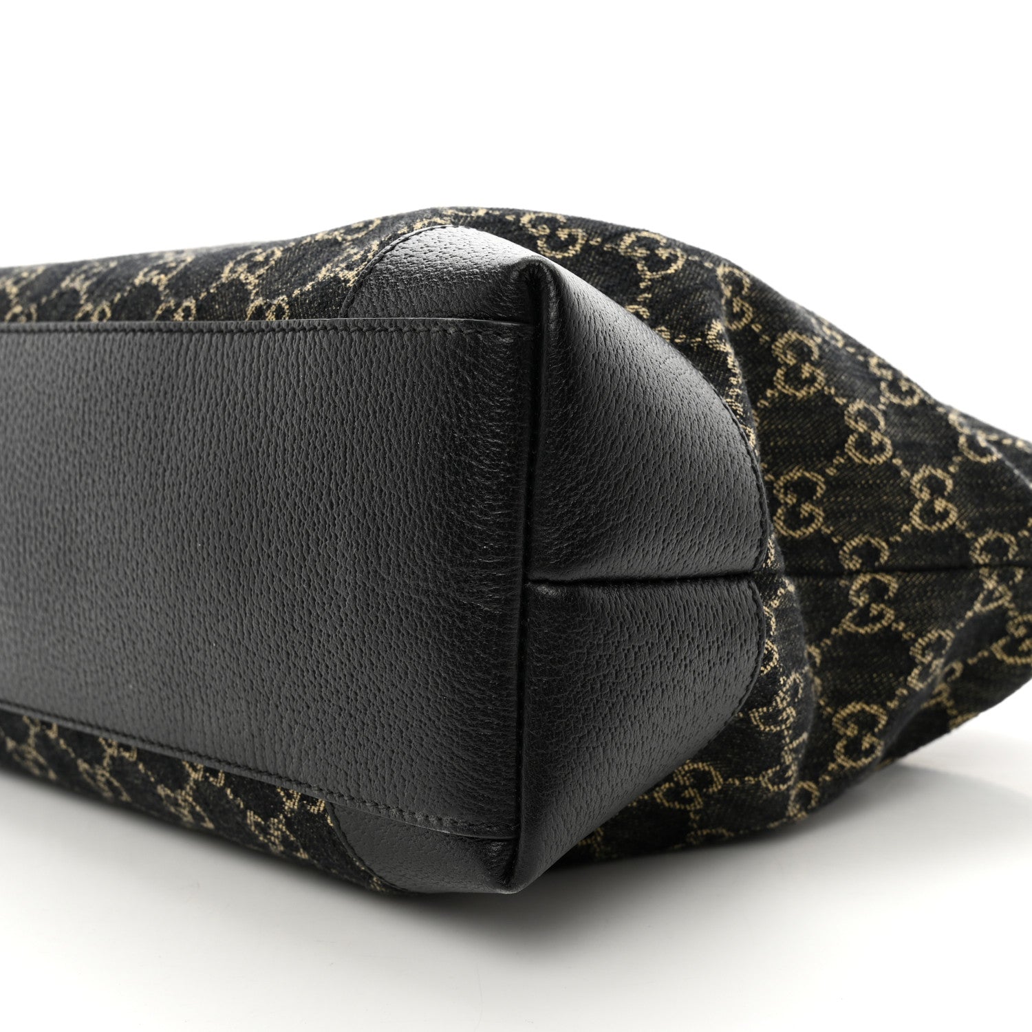 Gucci Jacquard Black Denim GG Monogram Medium Ophidia Shopping Tote Black Ivory 8 of 10