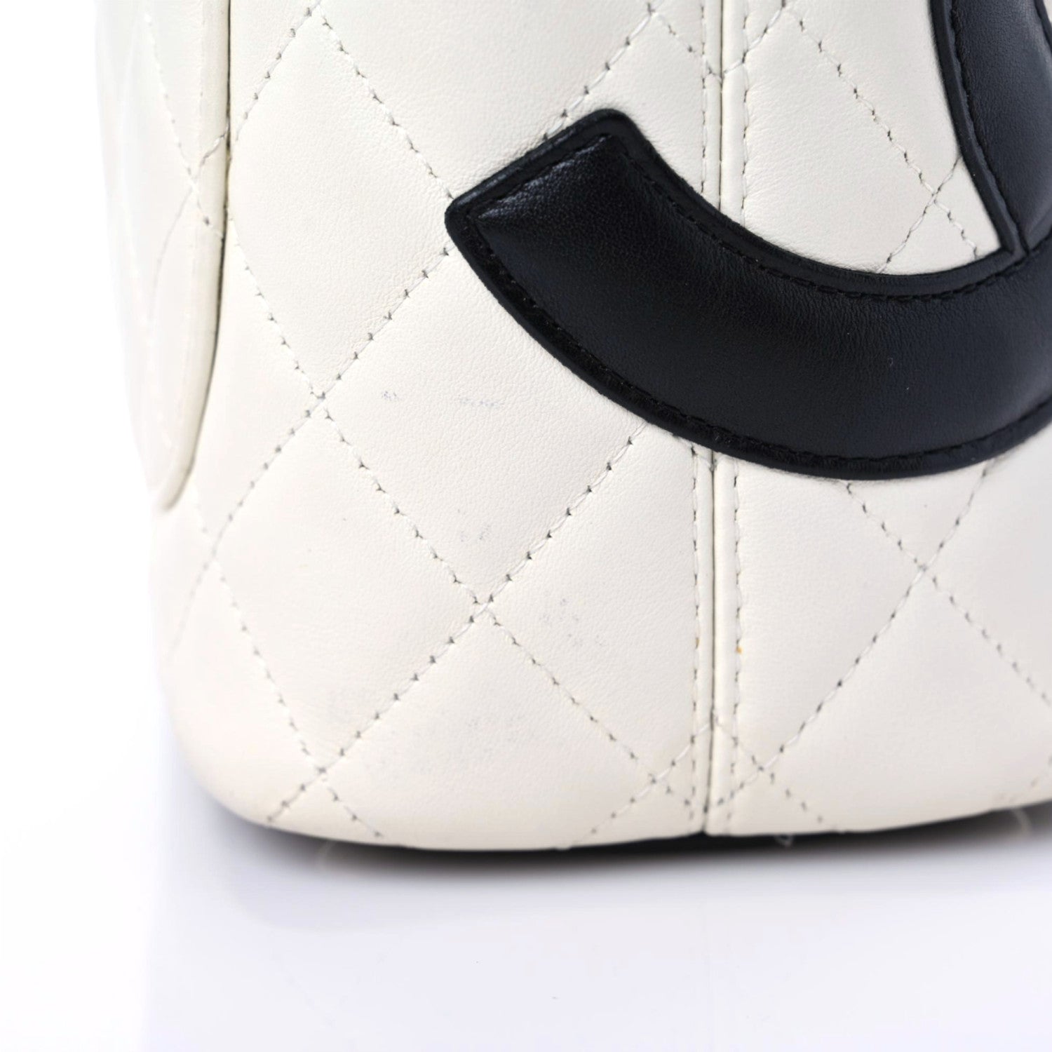 Chanel Calfskin Quilted Medium Cambon Tote White Black 10 of 17