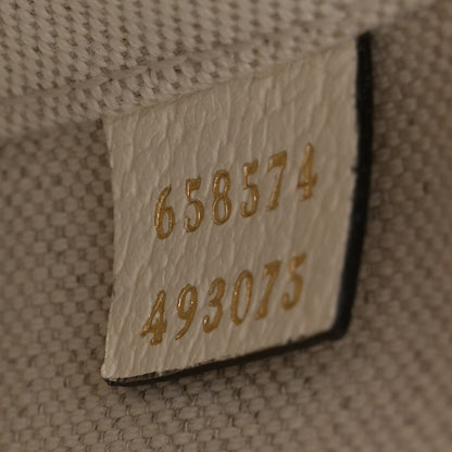 Gucci X ADIDAS Textured Dollar Calfskin Web Trefoil Mini Horsebit 1955 Shoulder Bag Off White Black 7 of 11