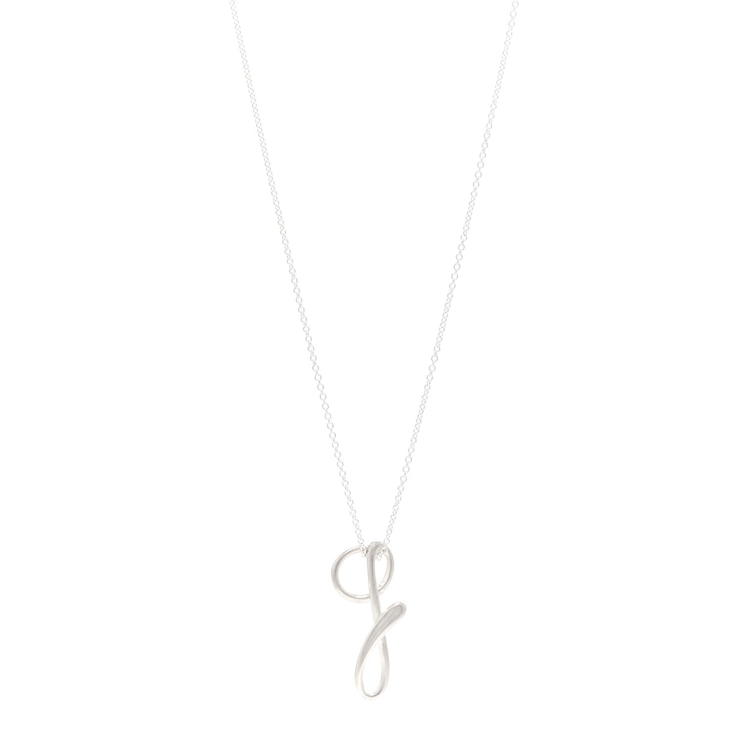 Tiffany Sterling Silver Elsa Peretti Letter G Pendant Necklace 1 of 4