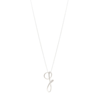 Tiffany Sterling Silver Elsa Peretti Letter G Pendant Necklace 1 of 4
