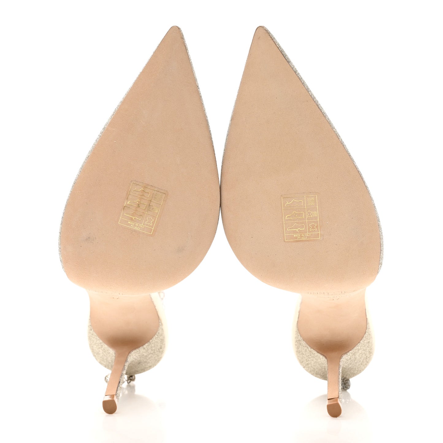 Dusty Glitter Crystal Saeda 100 Pumps 37 Platinum Ice