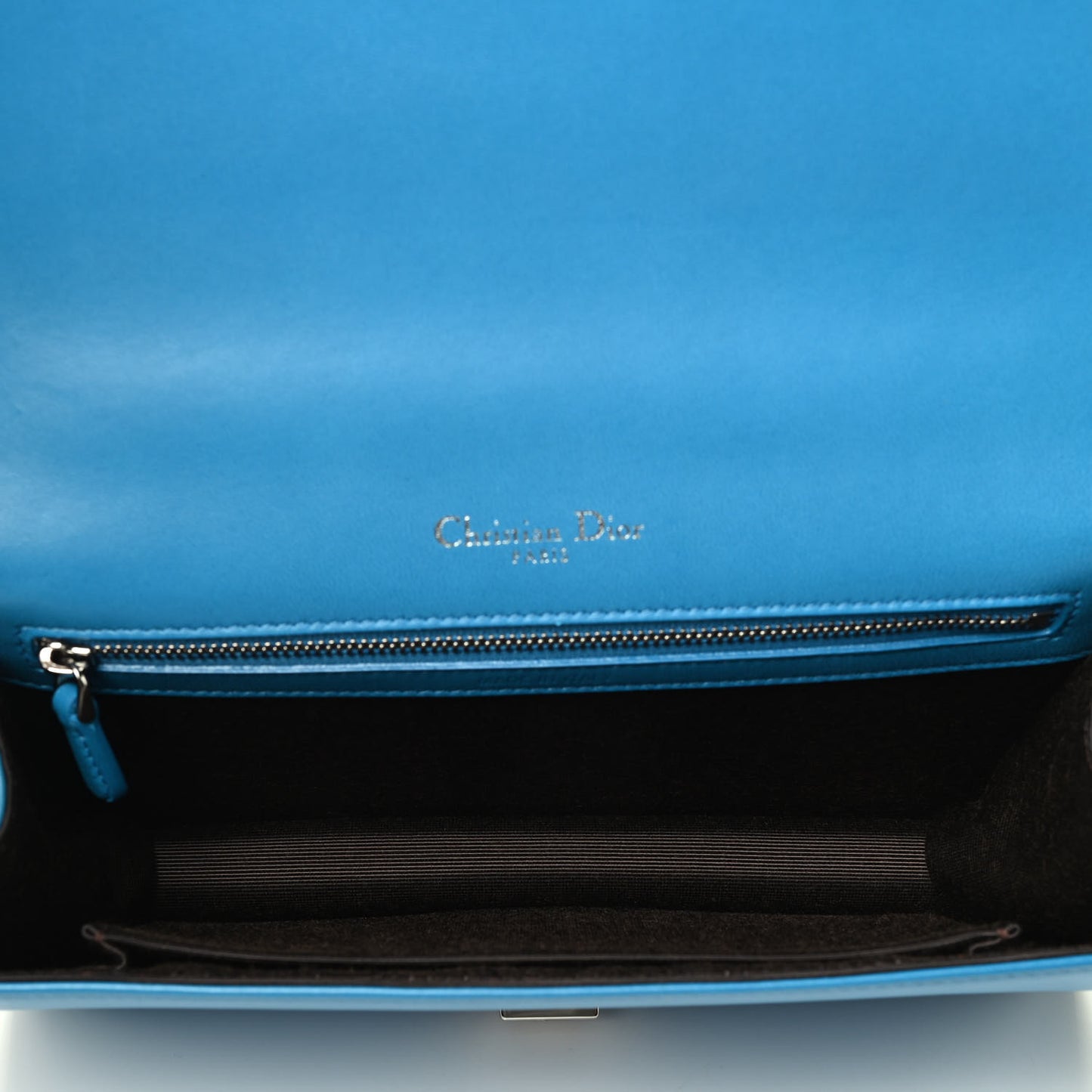 Grained Calfskin Medium Diorama Flap Bag Bleu De Minuit