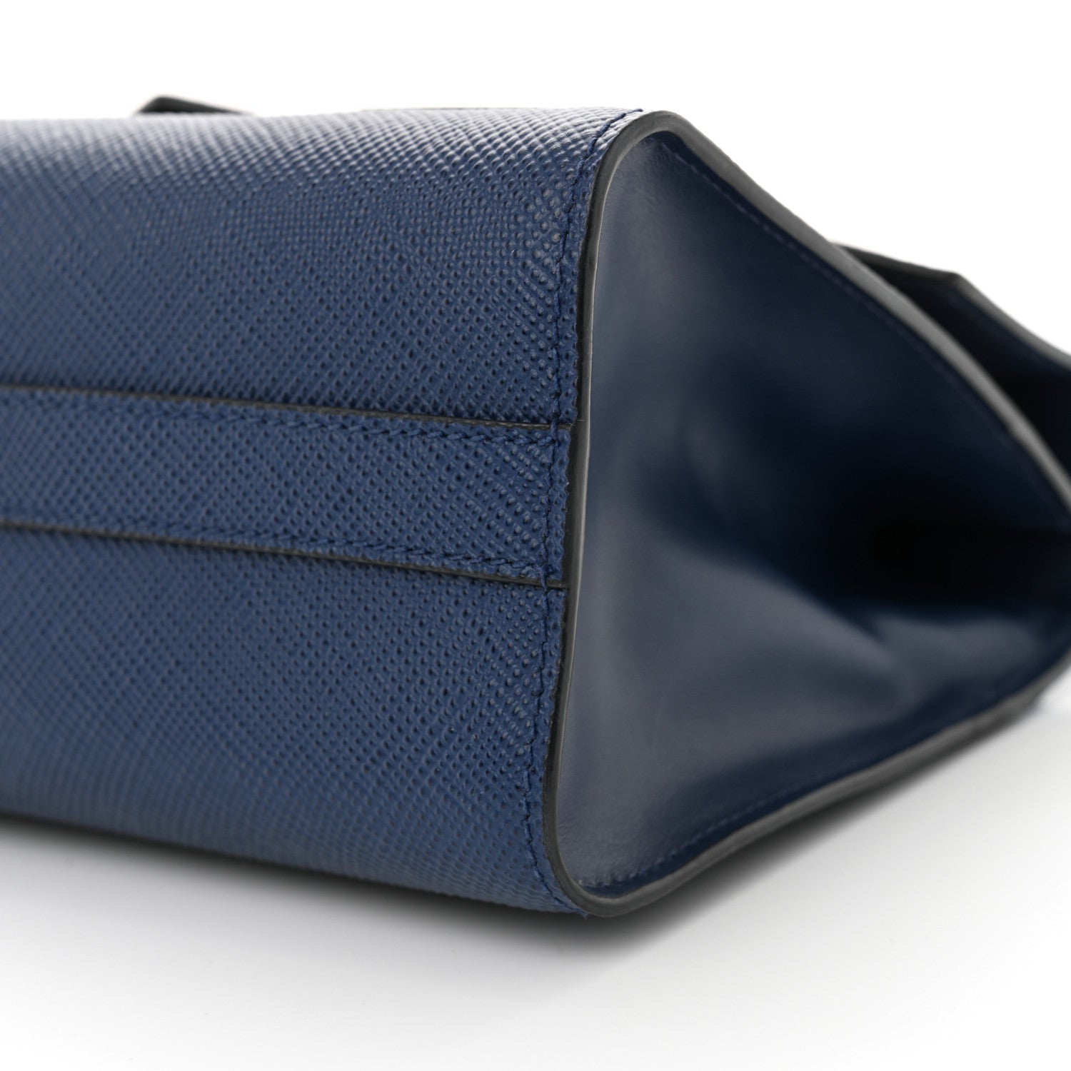 Prada Saffiano Cuir Calfskin Monochrome Robot Patches Envelope Flap Chain Shoulder Bag Blue 8 of 11
