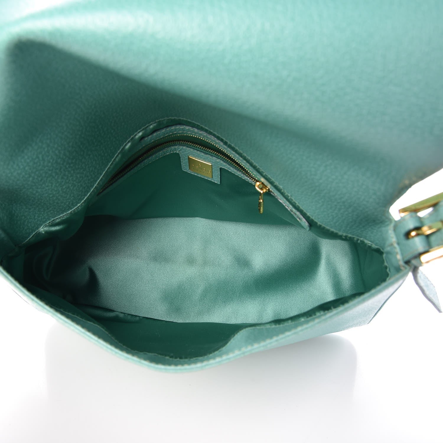 Fendi Leather Big Forever Mama Baguette Turquoise 5 of 6