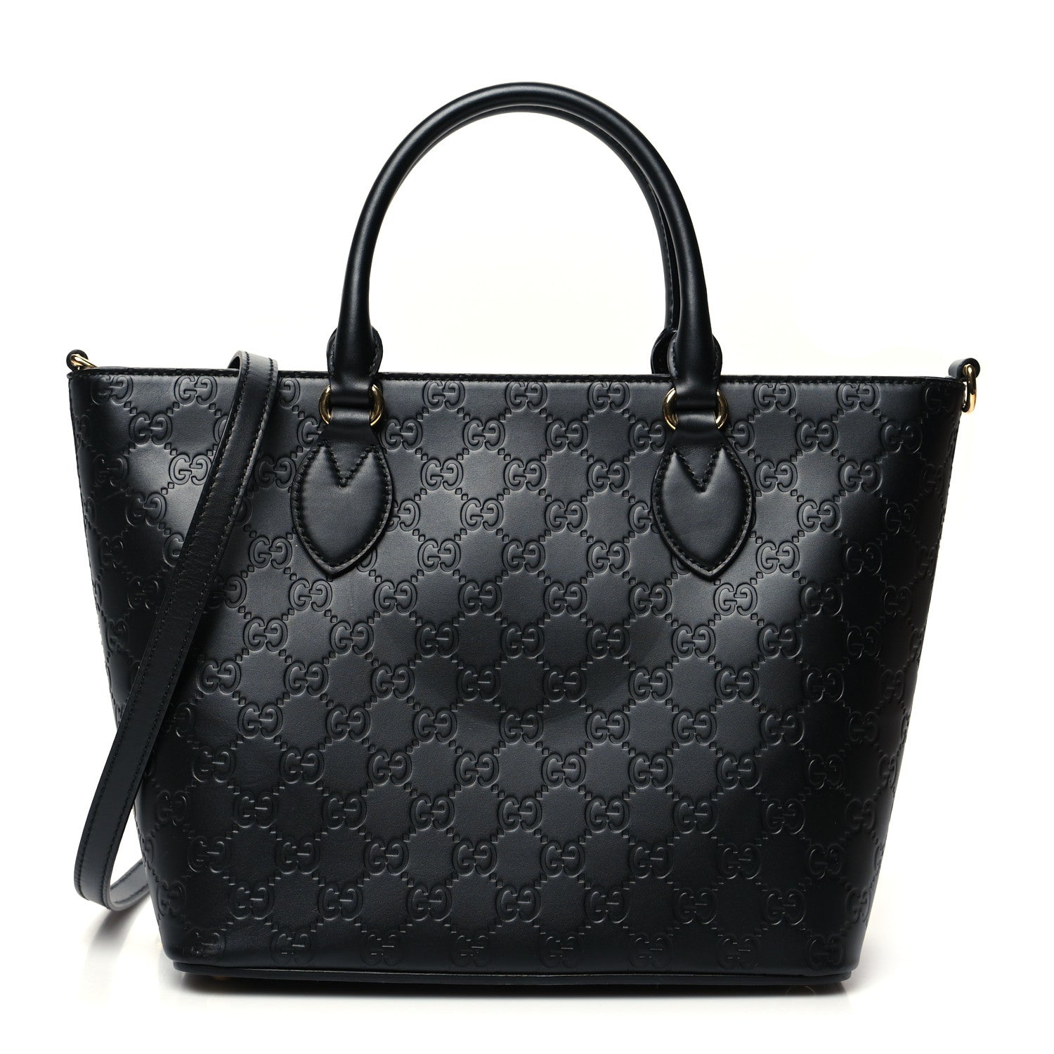Gucci Guccissima Small Zippered Bucket Tote Black 1 of 9