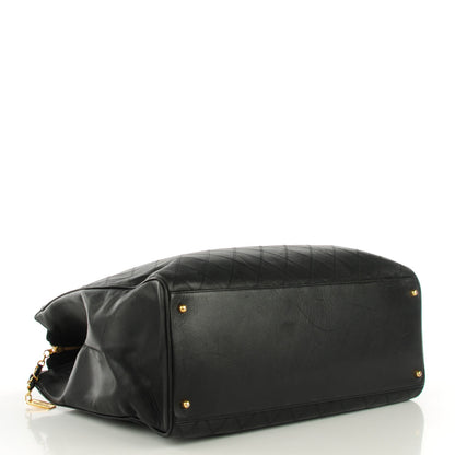 Chanel Calfskin Stitched XL Weekender Black 4 of 8