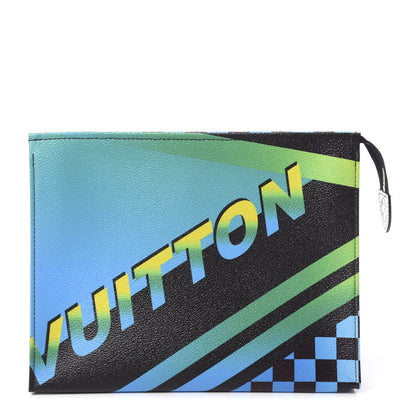 Louis Vuitton Damier Race Toiletry Pouch 26 Blue Vert 1 of 8