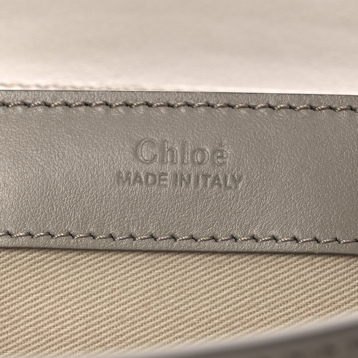 Calfskin Suede C Clutch With Chain Motty Grey