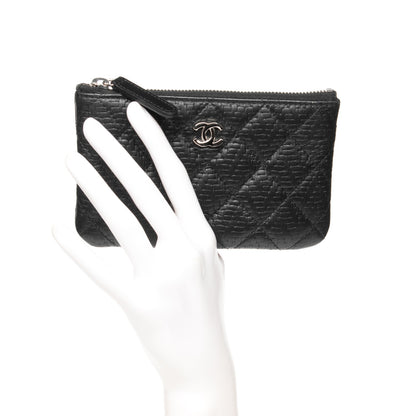 Chanel Woven Lambskin Quilted Small Cosmetic Pouch Black 2 of 6
