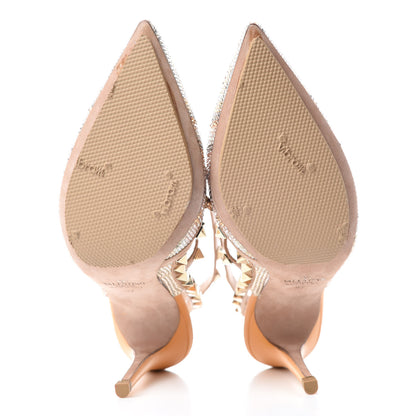 Valentino Garavani Nappa Crystal Native Couture 1975 Rockstud Ankle Strap Pumps 37 Mandarin Sorbet 7 of 13