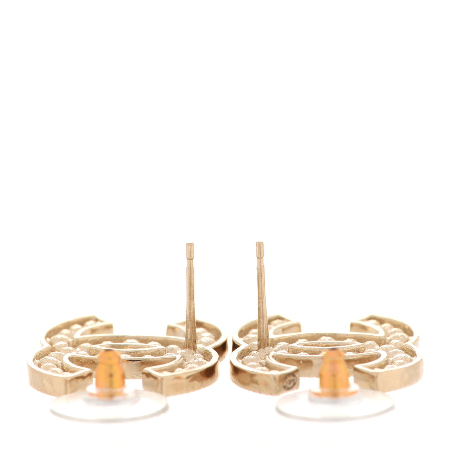 Crystal Timeless CC Earrings Light Gold