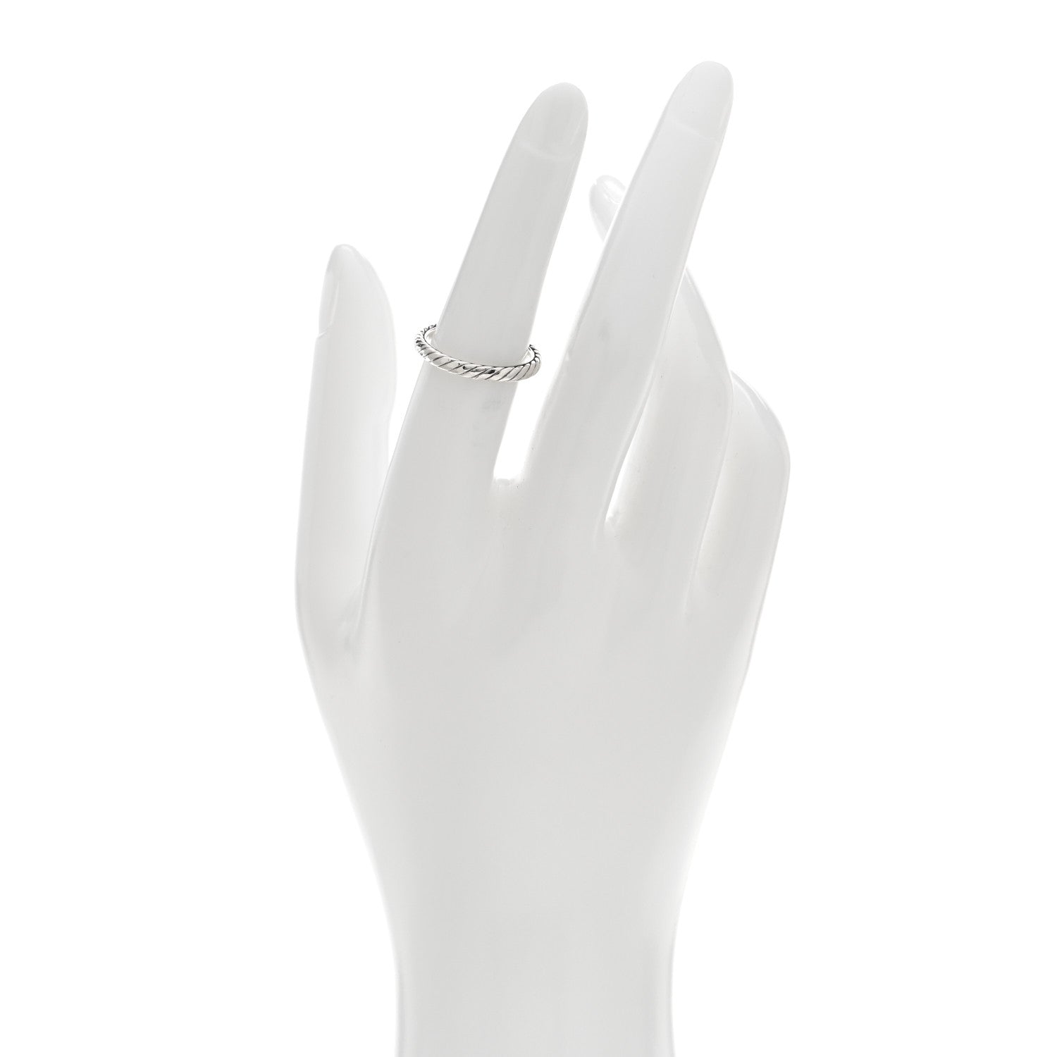 David Yurman Sterling Silver Stackable Cable Ring 51 5.75 2 of 4