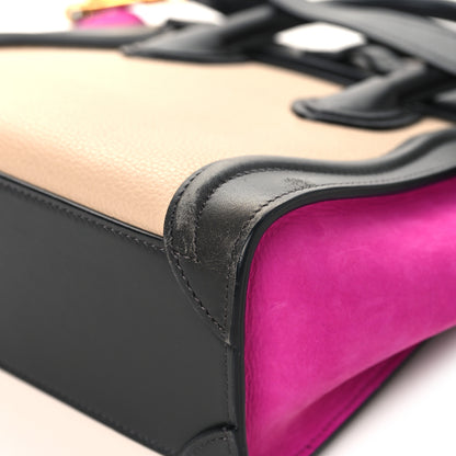 Celine Baby Grained Calfskin Nubuck Nano Tri-Color Luggage Fuchsia 12 of 14