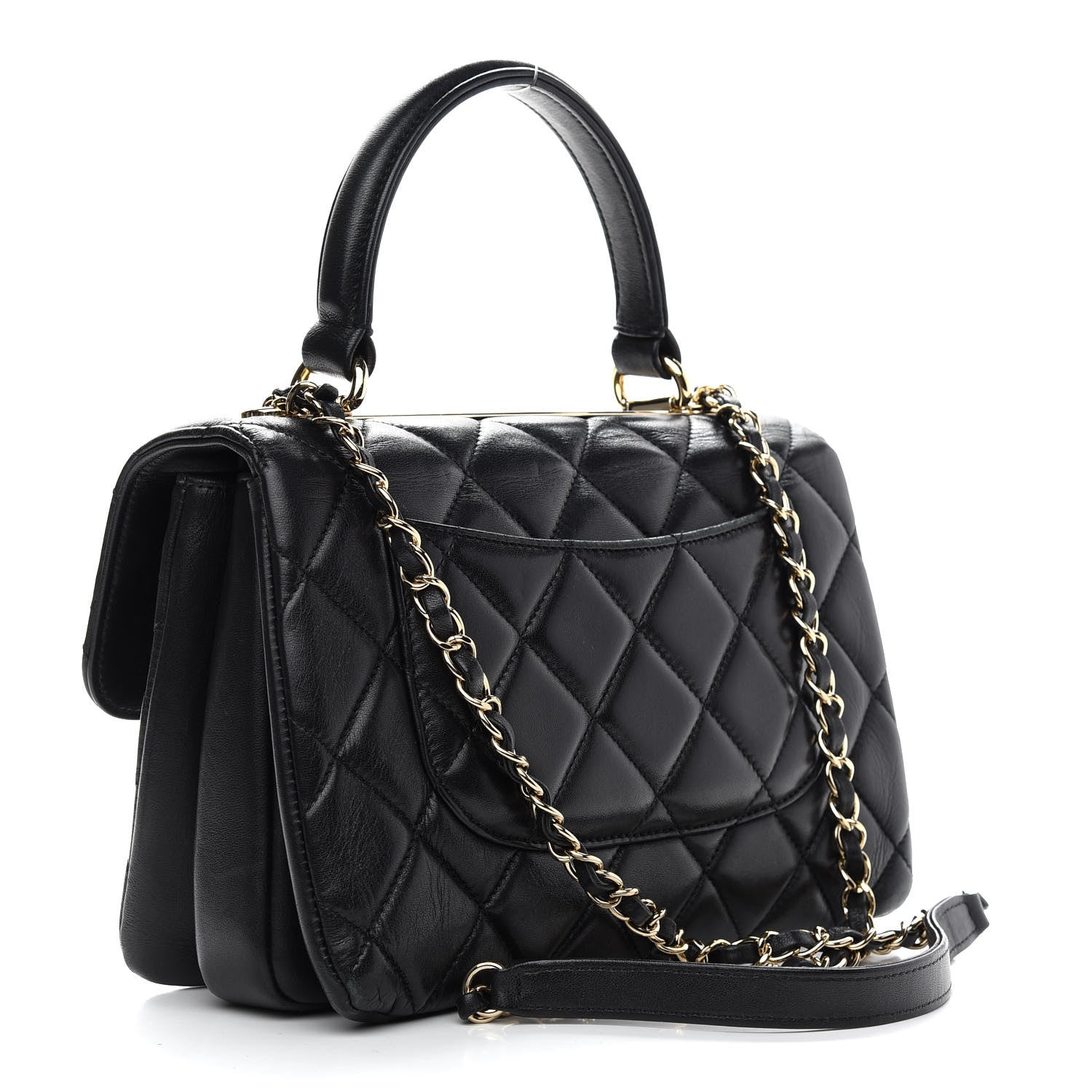 Chanel Lambskin Quilted Small Trendy CC Dual Handle Flap Bag Black 2 of 9