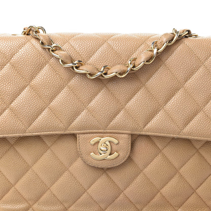 Chanel Caviar Quilted Jumbo Single Flap Beige 9 of 10