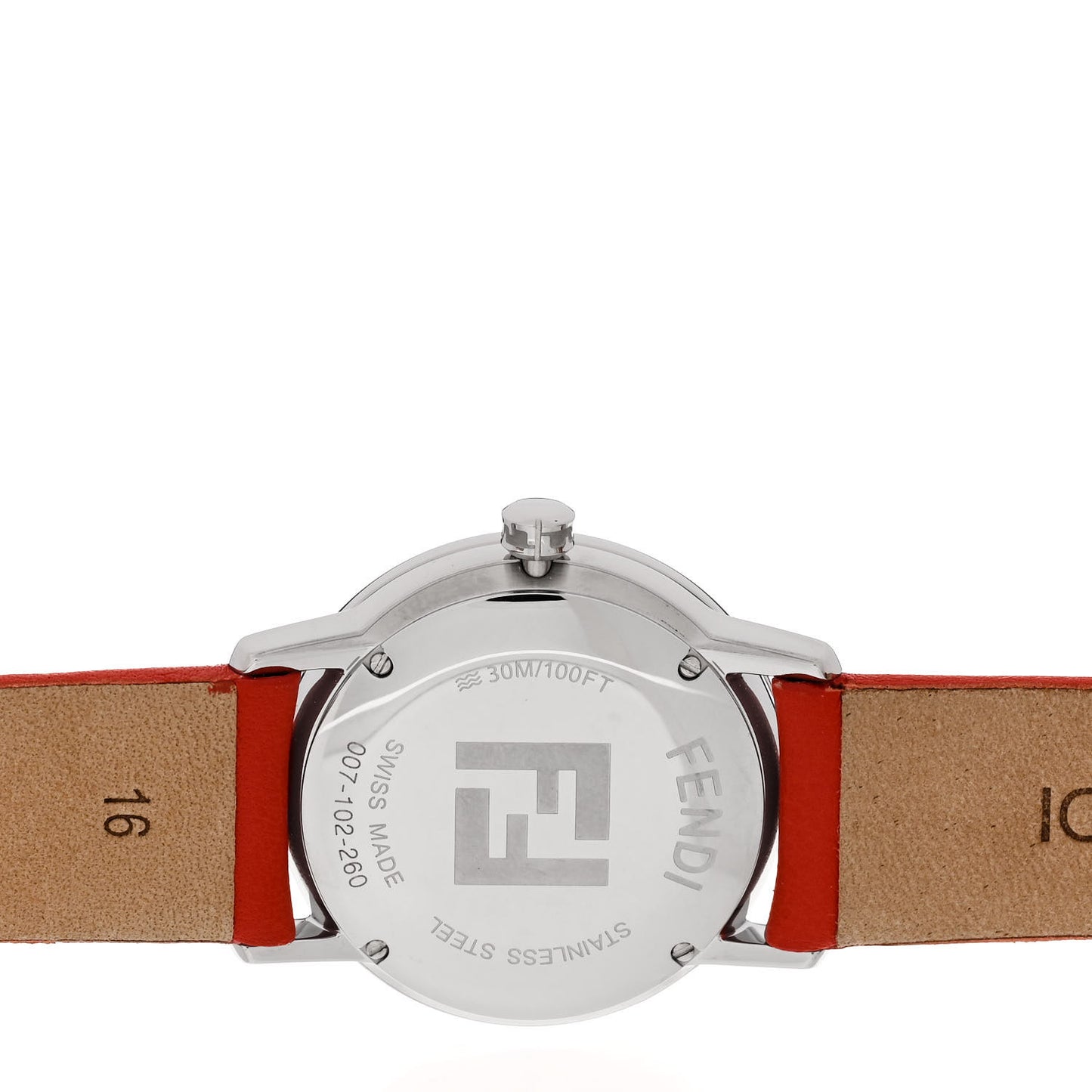 Stainless Steel Calfskin 29mm Forevermore Fendi Quartz Watch Tulip Red