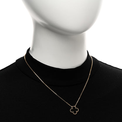 Van Cleef & Arpels 18K Yellow Gold Black Onyx Vintage Alhambra Pendant Necklace 2 of 5