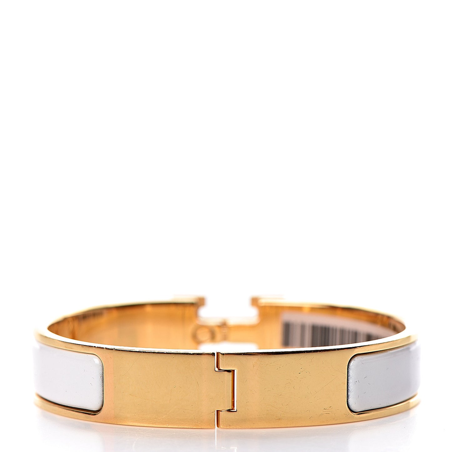 Enamel Narrow Clic Clac H Bracelet PM White