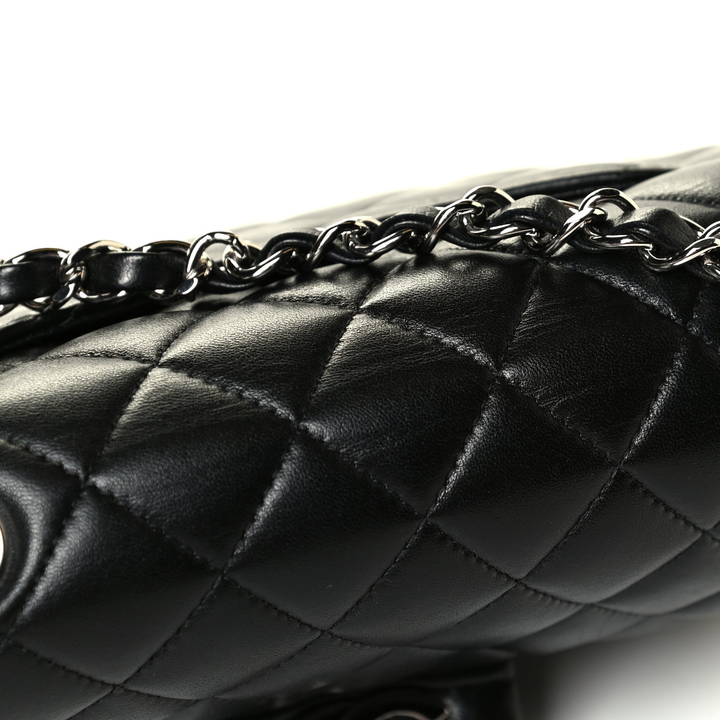 Lambskin Quilted Mini Rectangular Flap Black