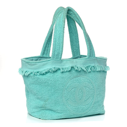Chanel Terry Cotton CC Beach Tote Turquoise 3 of 16