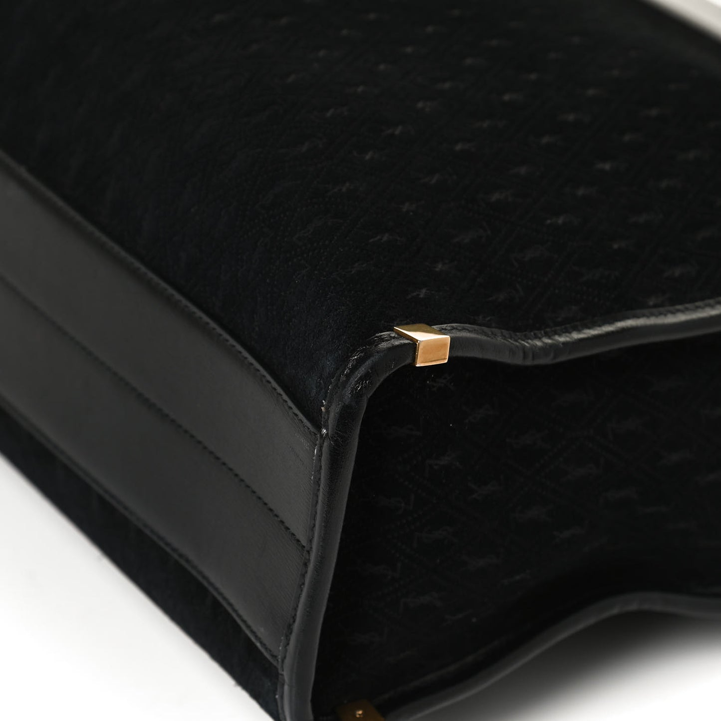 Suede All-Over Monogram Convertible Tote Black