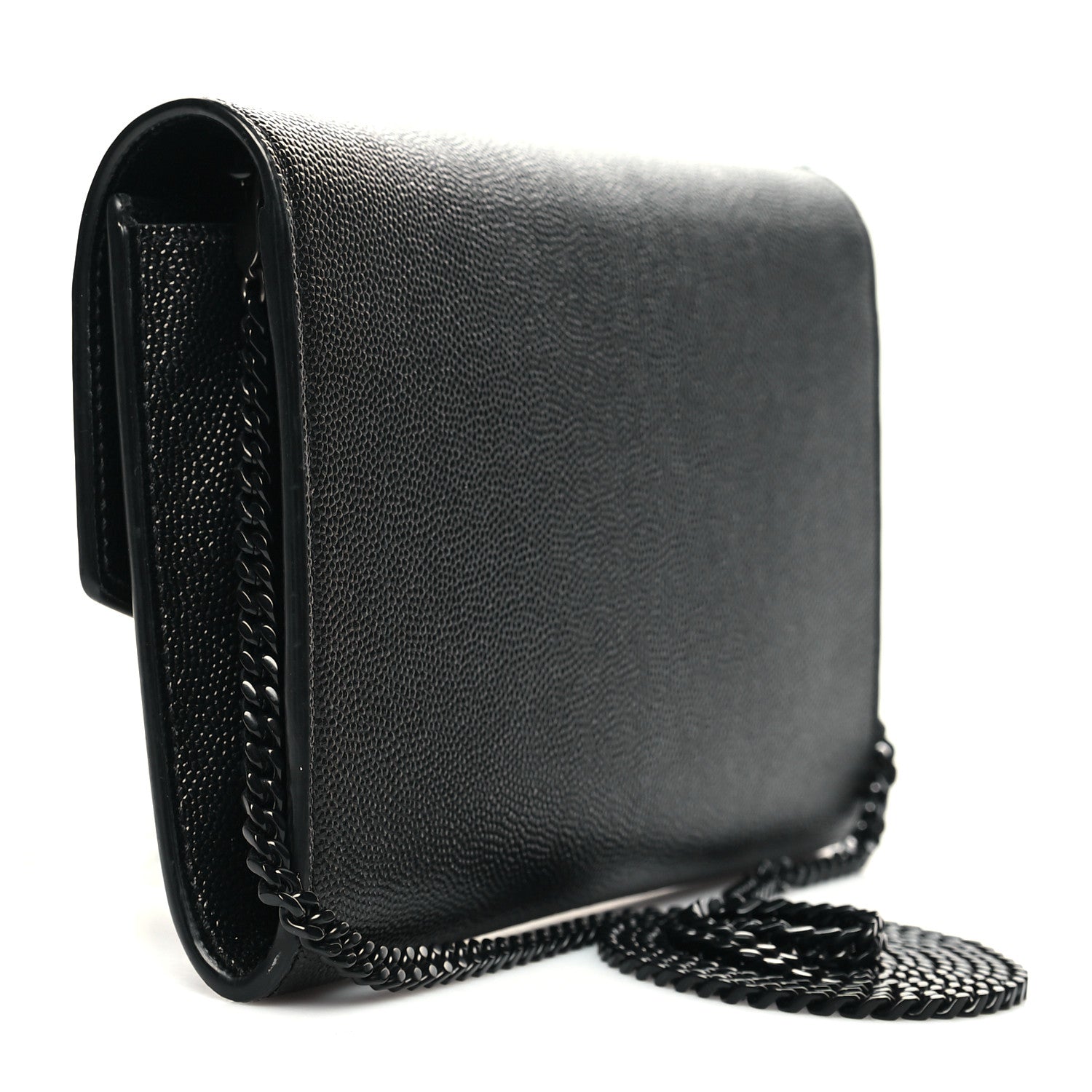 Saint Laurent Grain De Poudre Uptown Chain Wallet Black 3 of 12