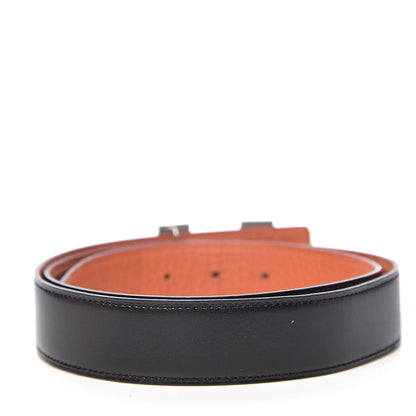 Hermes Box Togo 32mm H Belt 90 Black Orange 2 of 6