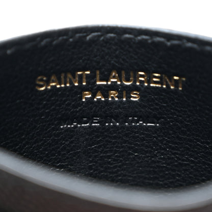 Saint Laurent Grain De Poudre Matelasse Chevron Monogram Credit Card Case Black 6 of 8