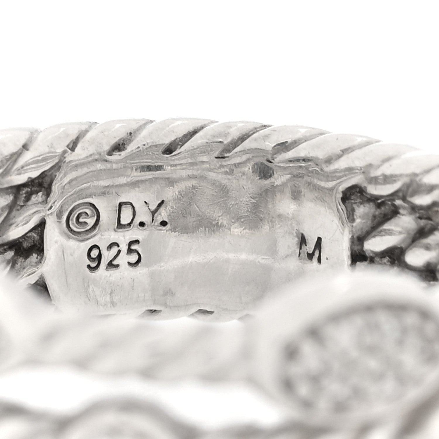 David Yurman Sterling Silver Diamond Confetti 4 Row Ring 54 7 4 of 4