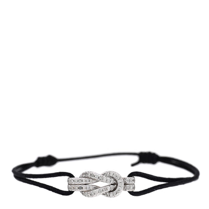 John Hardy Sterling Silver Diamond Love Knot Cord Bracelet Black 1 of 4