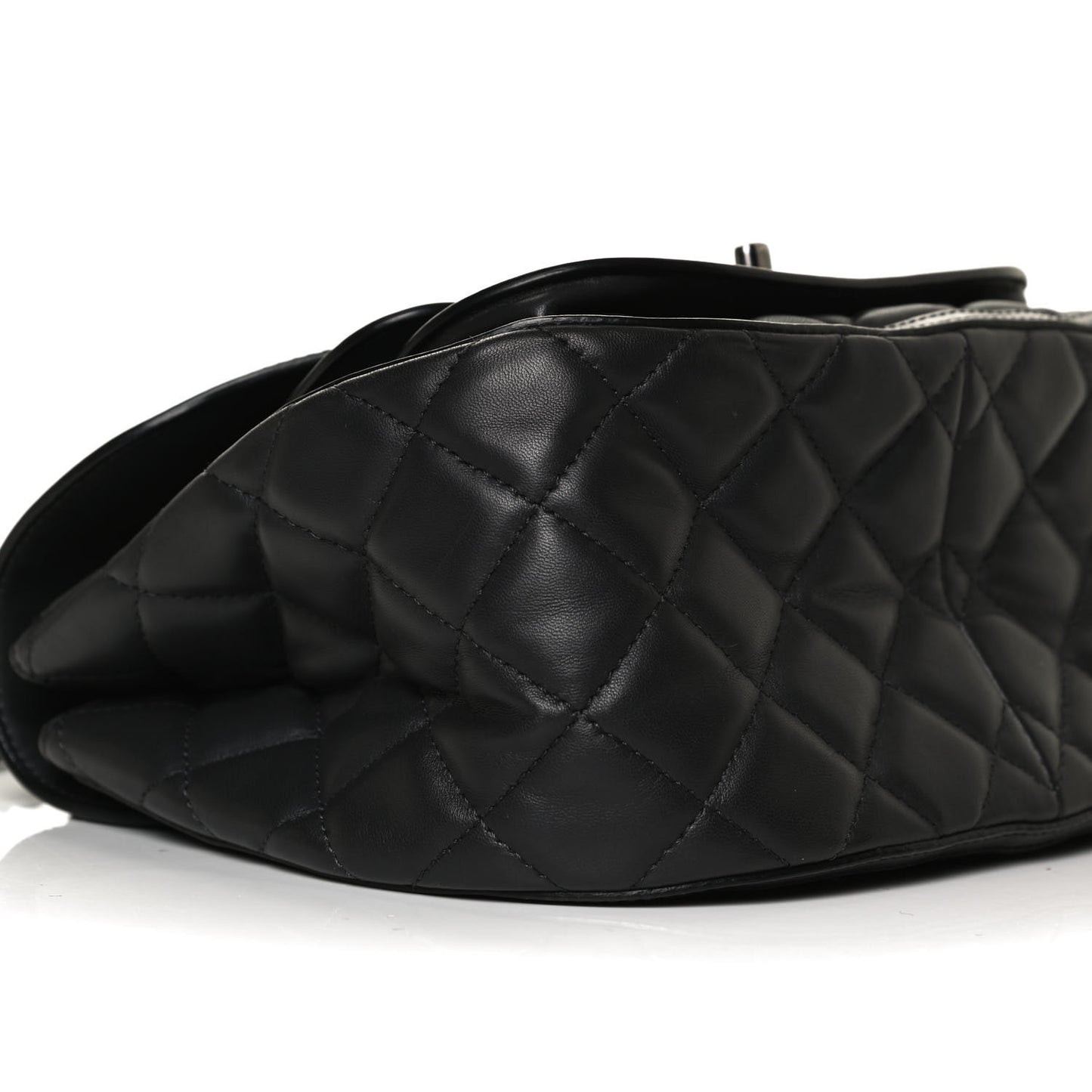 Lambskin Pony Hair Saddle Bag Black