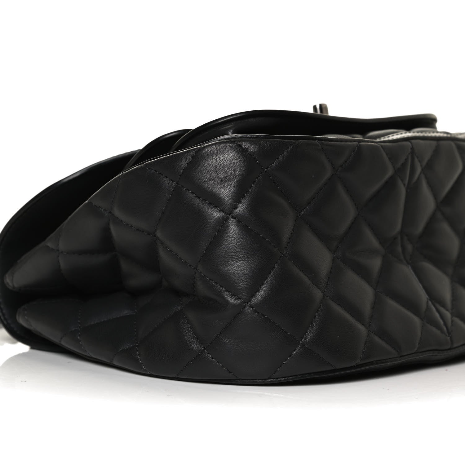 Chanel Lambskin Pony Hair Saddle Bag Black 9 of 10