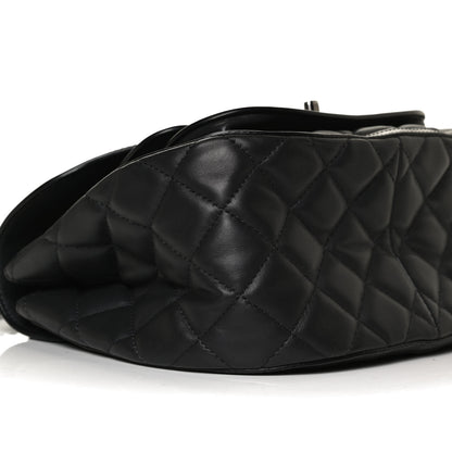 Chanel Lambskin Pony Hair Saddle Bag Black 9 of 10