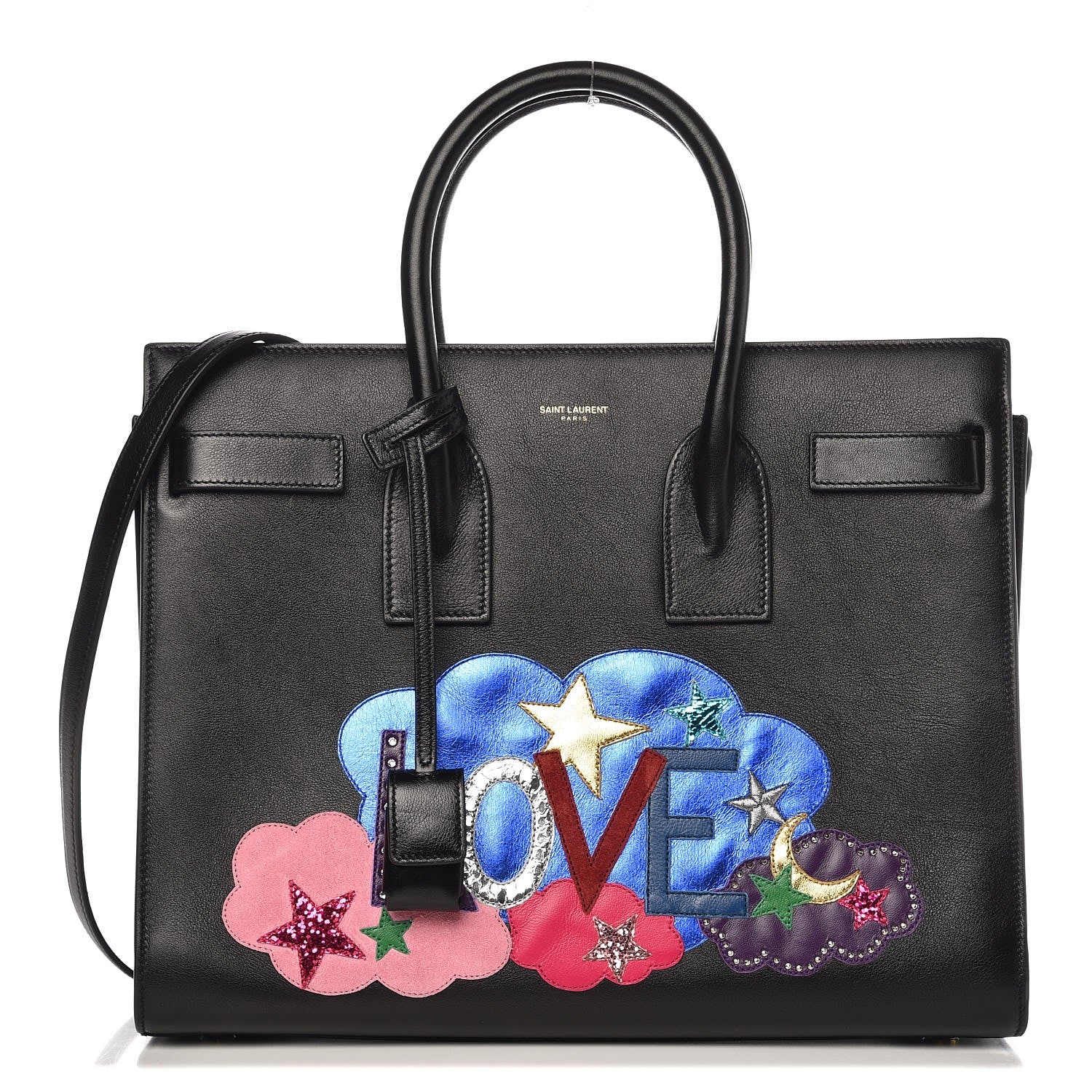 Saint Laurent Calfskin Love Patchwork Small Sac De Jour Black 1 of 11