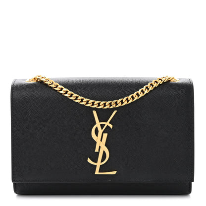 Saint Laurent Grain De Poudre Small Monogram Kate Satchel Black 1 of 9