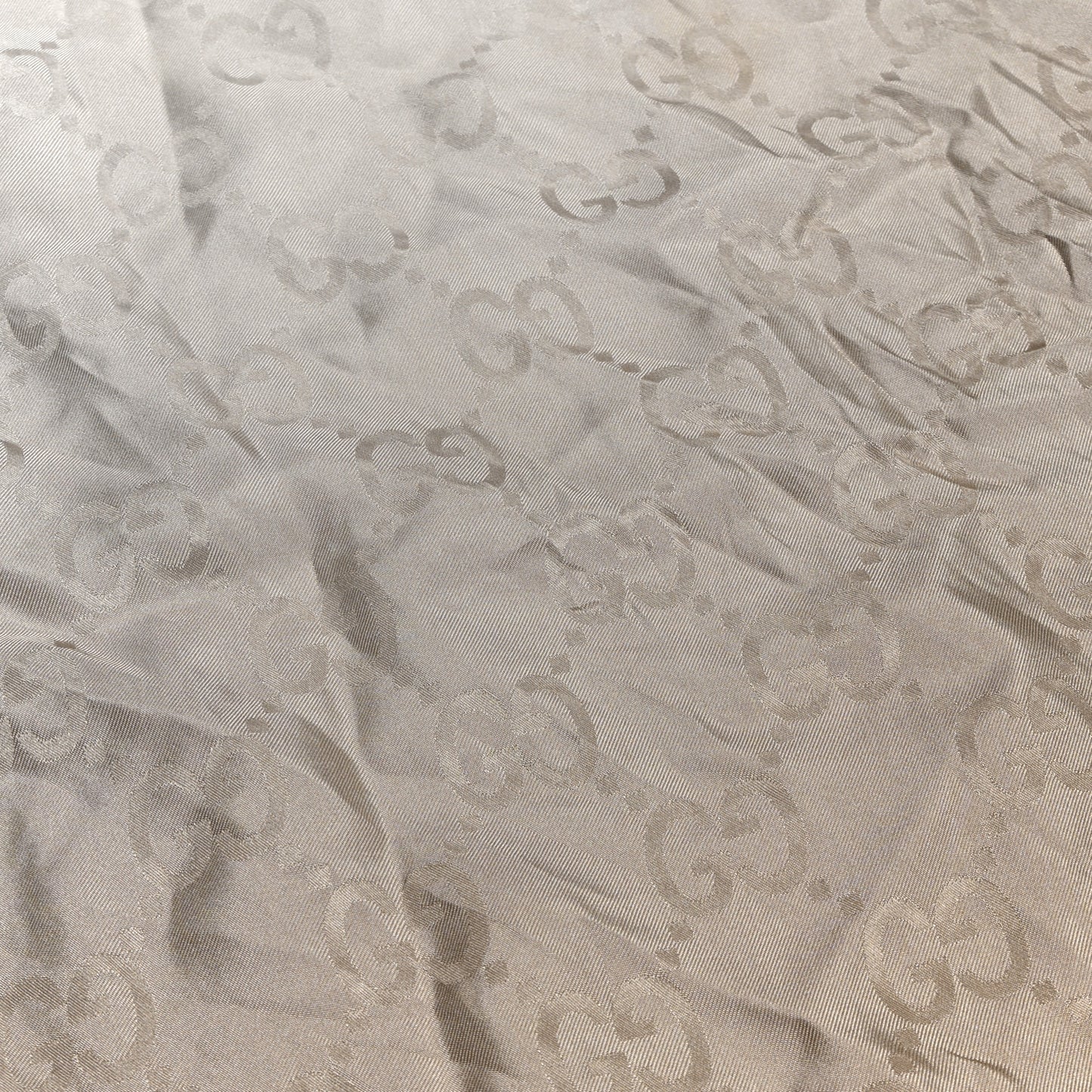 Silk GG Monogram Square Shawl Beige
