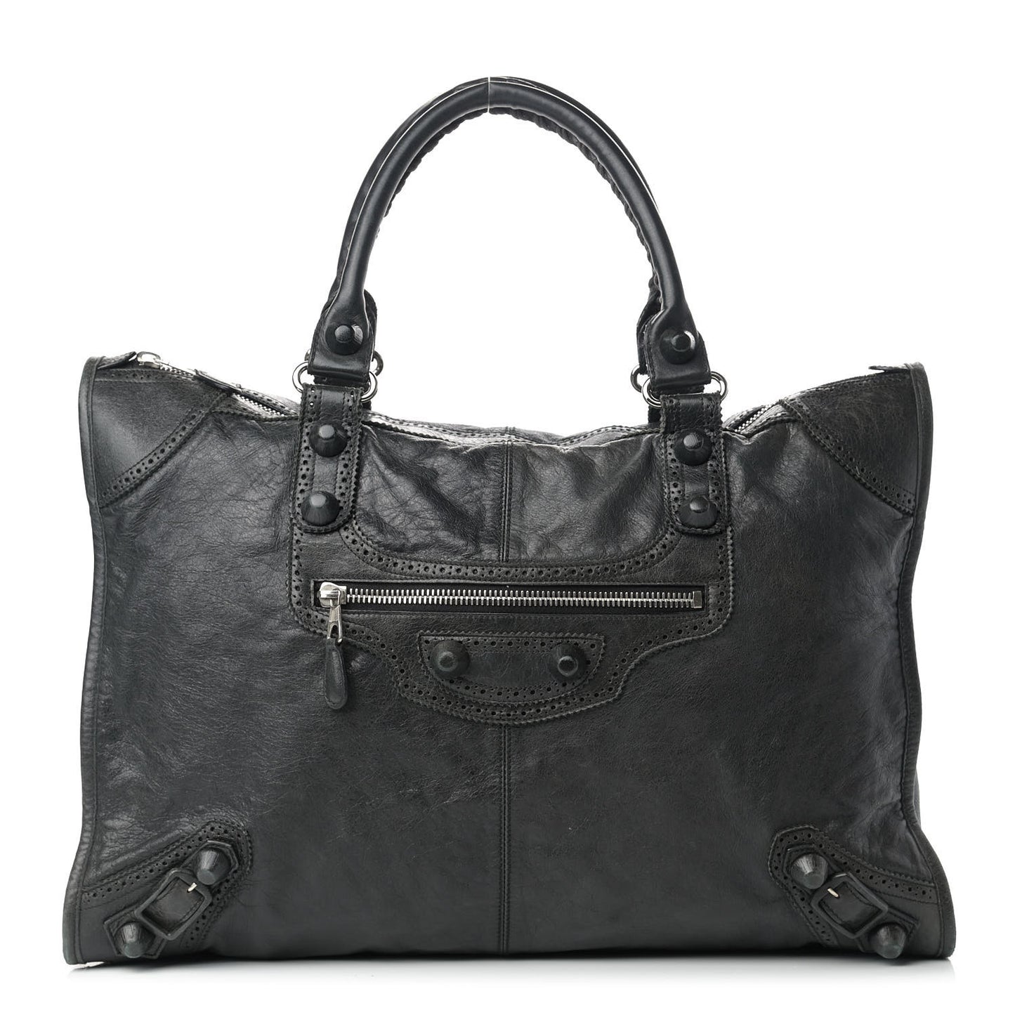 Agneau Giant Brogues Hardware Weekender Black