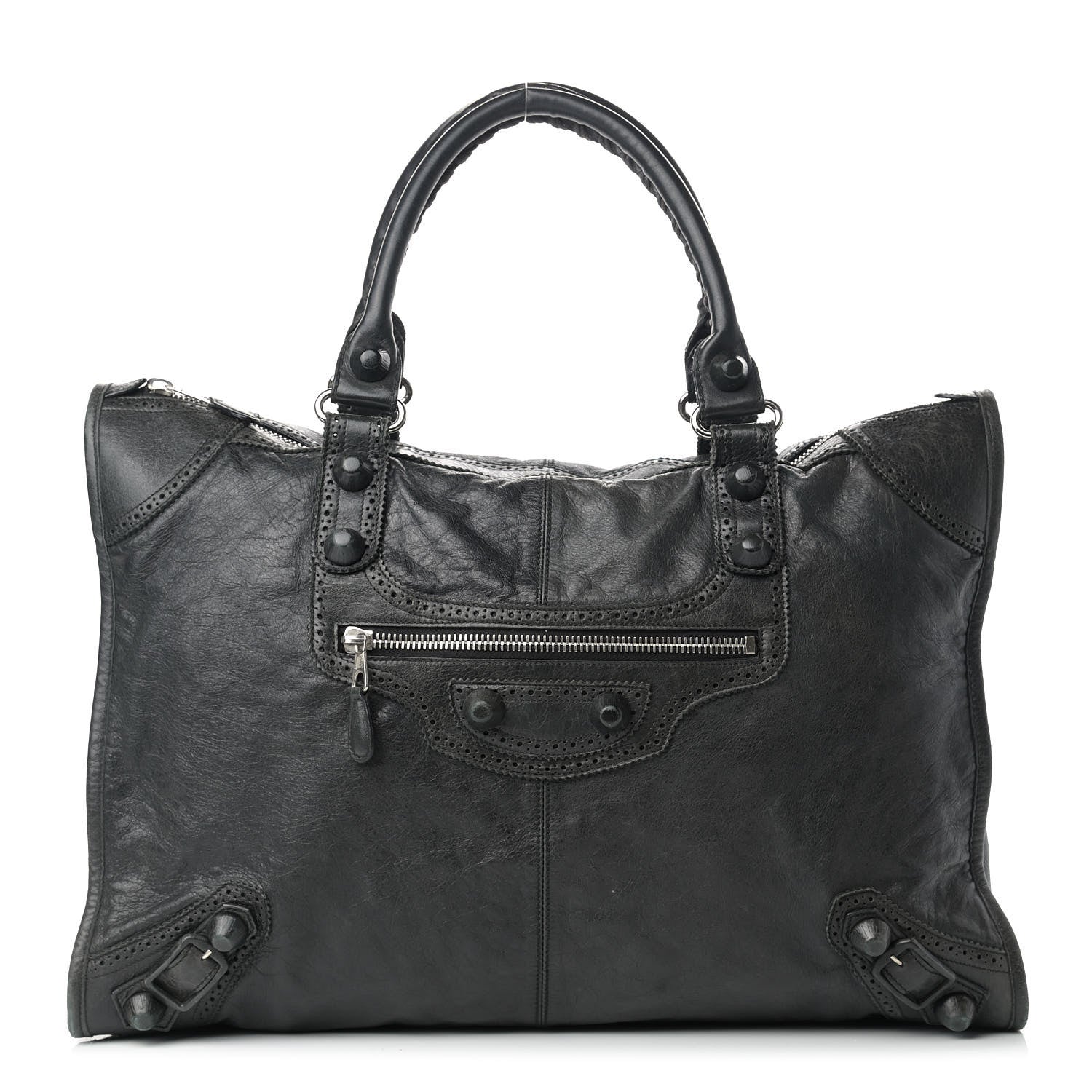 Balenciaga Agneau Giant Brogues Hardware Weekender Black 1 of 16