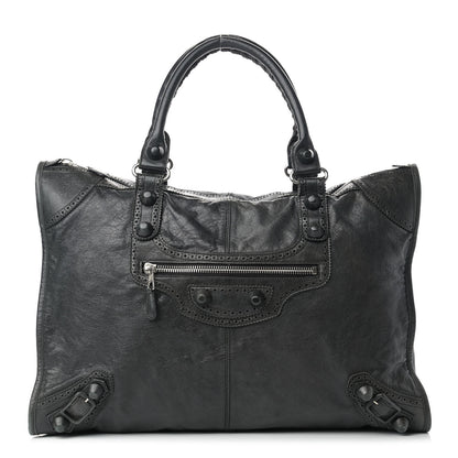 Balenciaga Agneau Giant Brogues Hardware Weekender Black 1 of 16