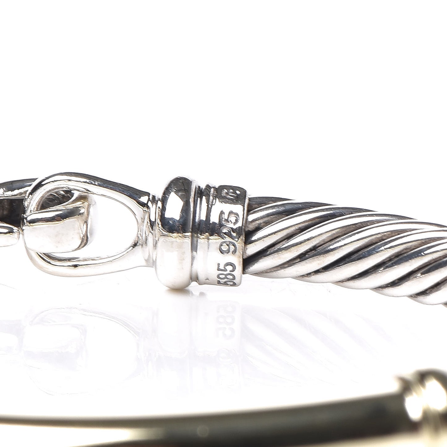 Sterling Silver 14K Yellow Gold 5mm Metro Cable Bracelet
