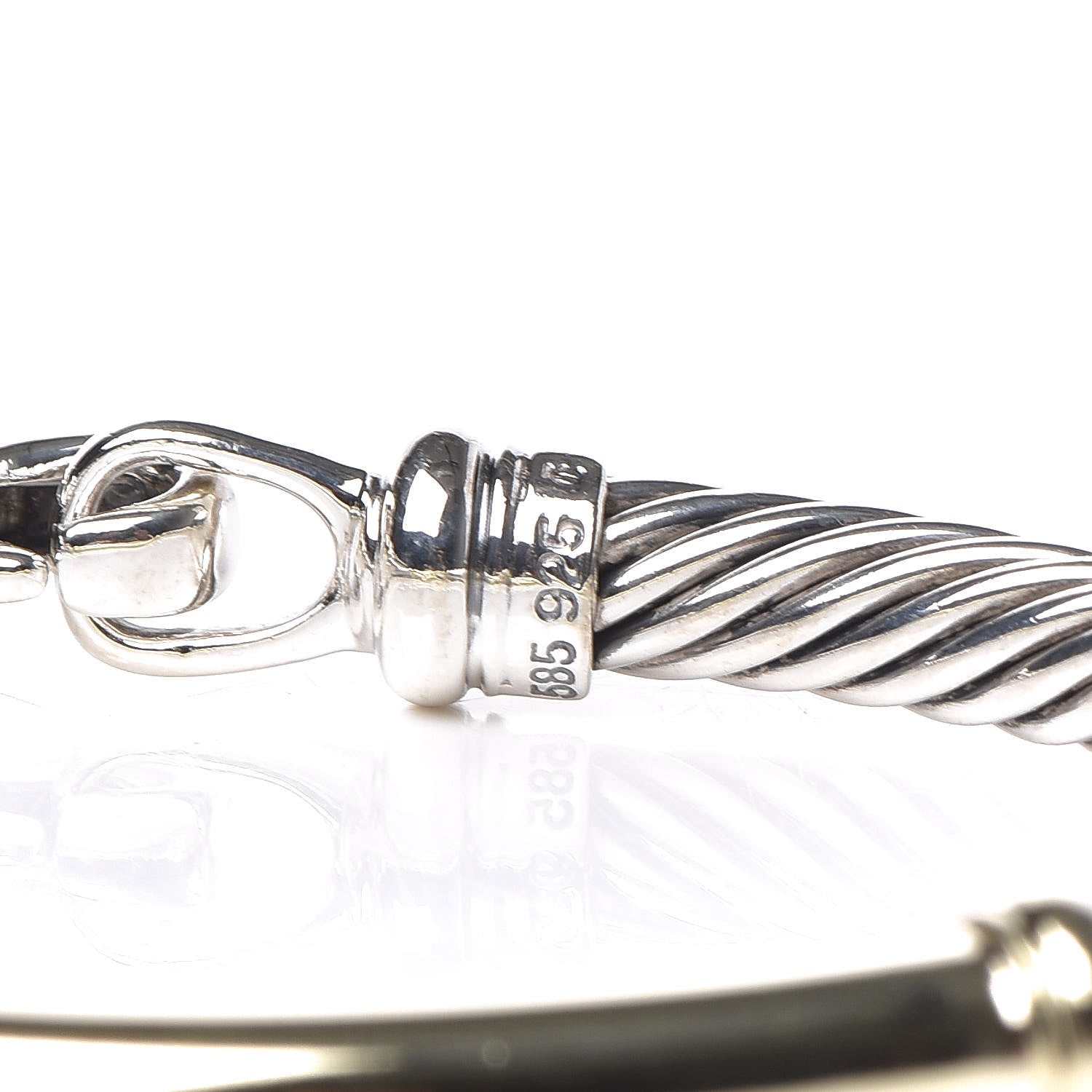 David Yurman Sterling Silver 14K Yellow Gold 5mm Metro Cable Bracelet 6 of 6