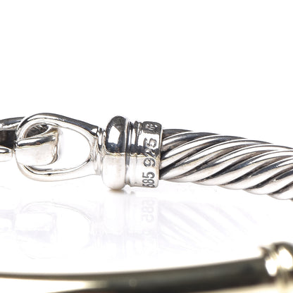 David Yurman Sterling Silver 14K Yellow Gold 5mm Metro Cable Bracelet 6 of 6