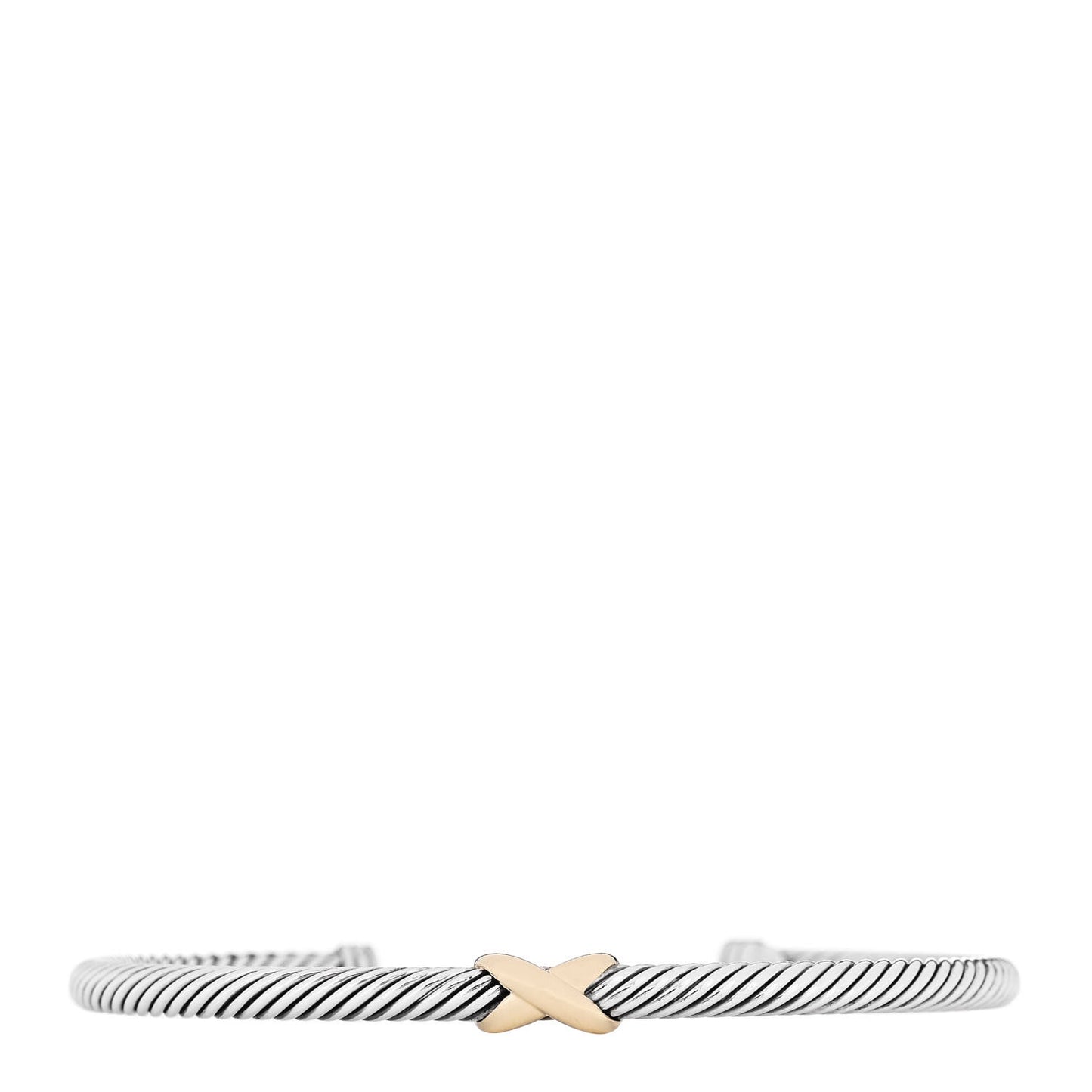 Sterling Silver 18K Yellow Gold 4mm X Station Cable Bracelet
