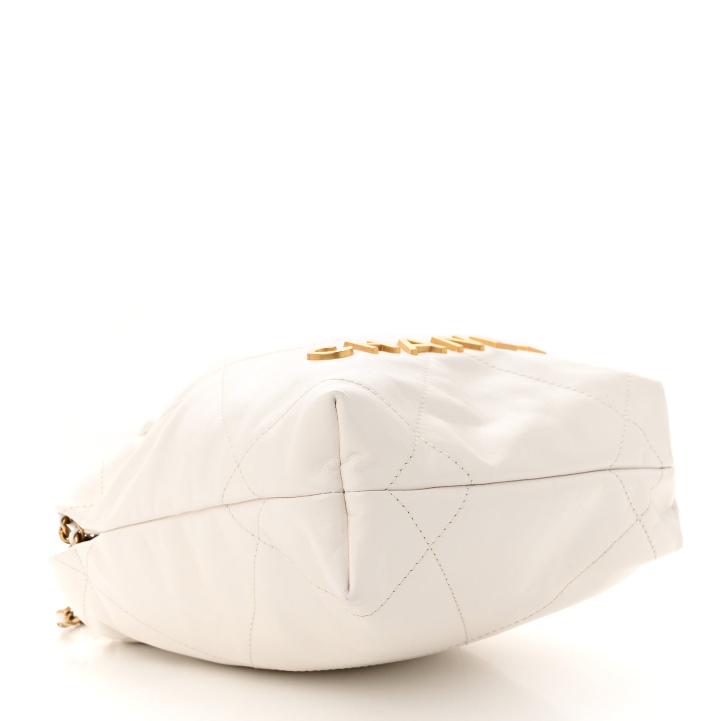 Shiny Calfskin Quilted Mini Chanel 22 White