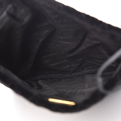 Prada Velluto Impuntu Draw String Pouch Black 7 of 10