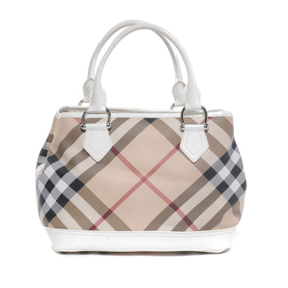 Burberry Nova Check Tote White 1 of 8