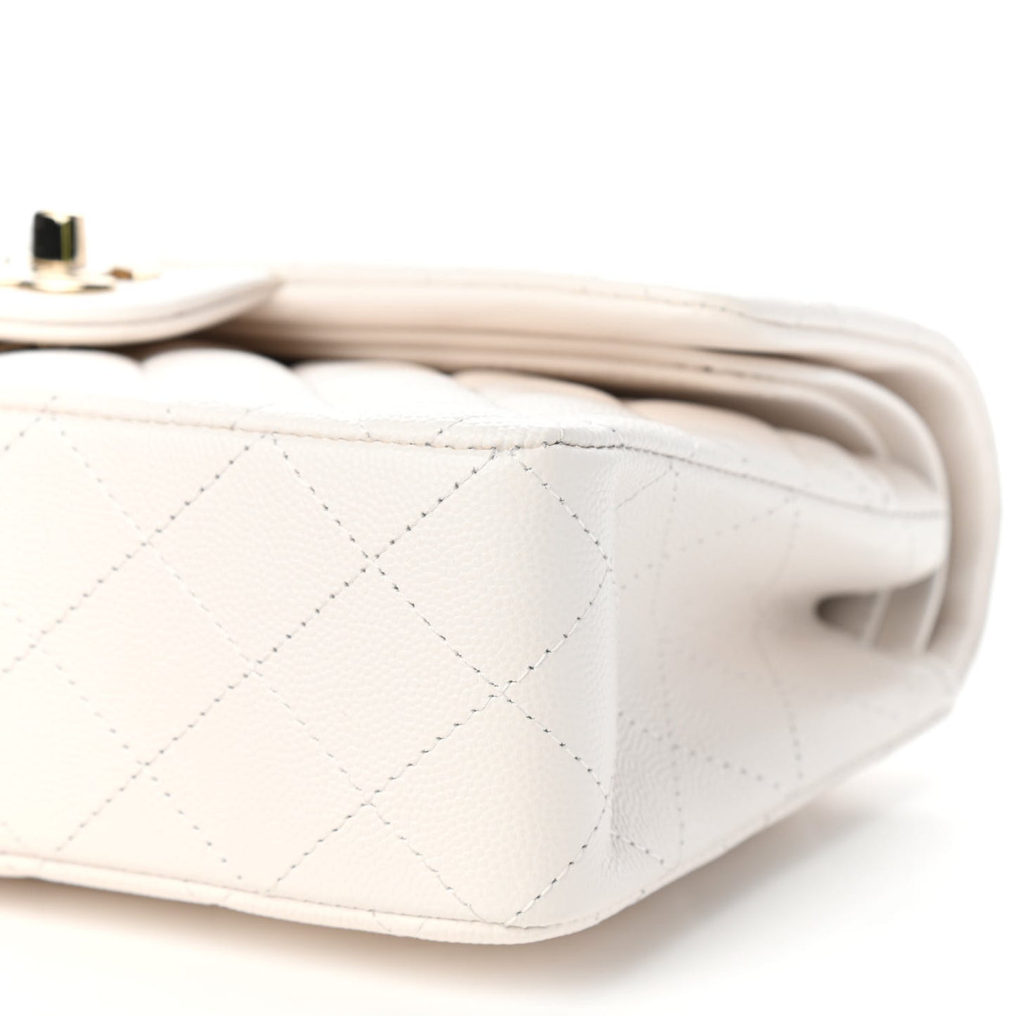 Caviar Quilted Small Double Flap White